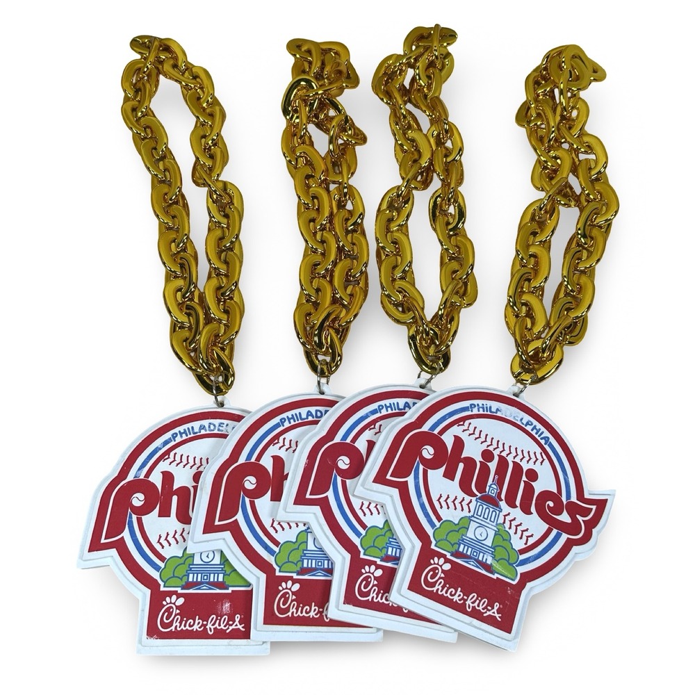 Philadelphia Phillies Chick-fil-A Foam Oversized Chain Gold Tone Lot 4